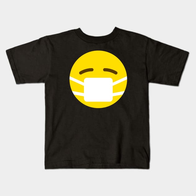 funny emoji face mask Kids T-Shirt by JB's Design Store